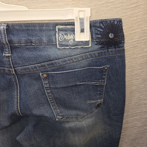 Indigo rein hippy flare bottom distressed stretch denim jeans 11/12 - Picture 5 of 8
